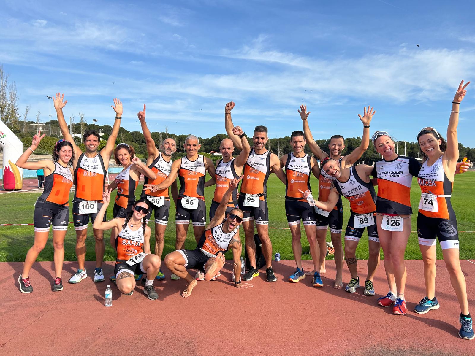 Triatletas en acción